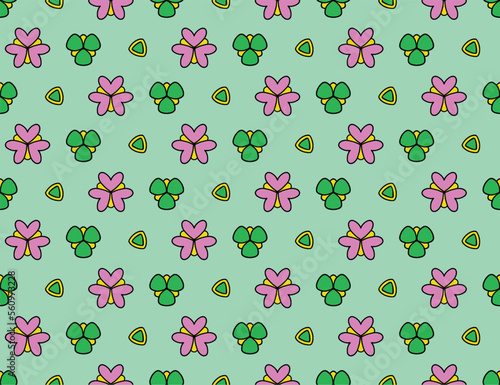 Geometric ethnic pattern seamless flower color oriental.
seamless pattern. Design for fabric, curtain, light green background, carpet, wallpaper, clothing, wrapping, Batik, fabric,Vector illustration.