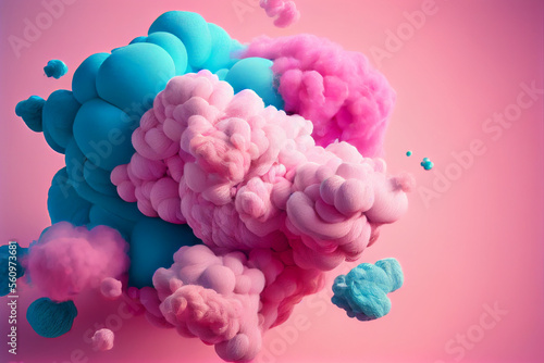 Colorful pink fluffy cotton candy abstract background illustration