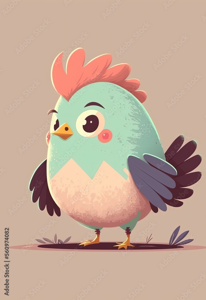 illustration cute clip art child-like design, adorable rooster illustration cute clip art child-like design, adorable rooster