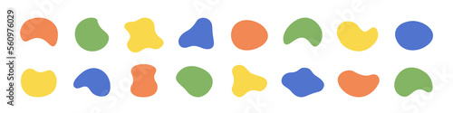 Organic shape. Random blotch set. Abstract blob. Vector pebble.