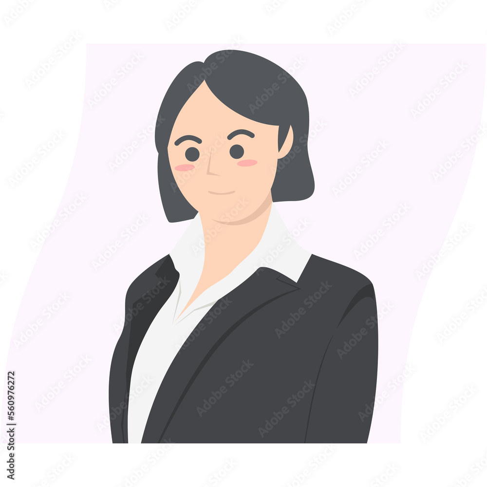 Professional Business Women Employment Avatar Short Hair Character Professional Business Women Employment Avatar Short Hair Character