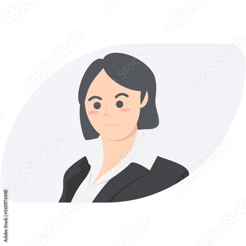 Professional Business Women Employment Avatar Short Hair Character