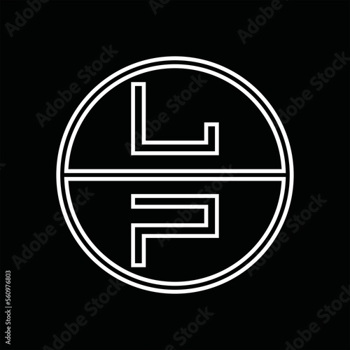 PL Logo monogram abstract inside circle stripe images design template