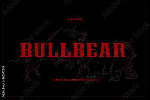 Slab serif retro alphabet letters font and number. Classic lettering serif. Vector Illustration.