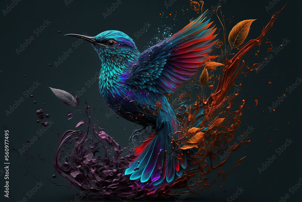 Obraz premium Blue and yellow macaw Generative AI