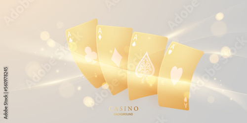 Casino poker card design background 3d on luxury background vector illustration