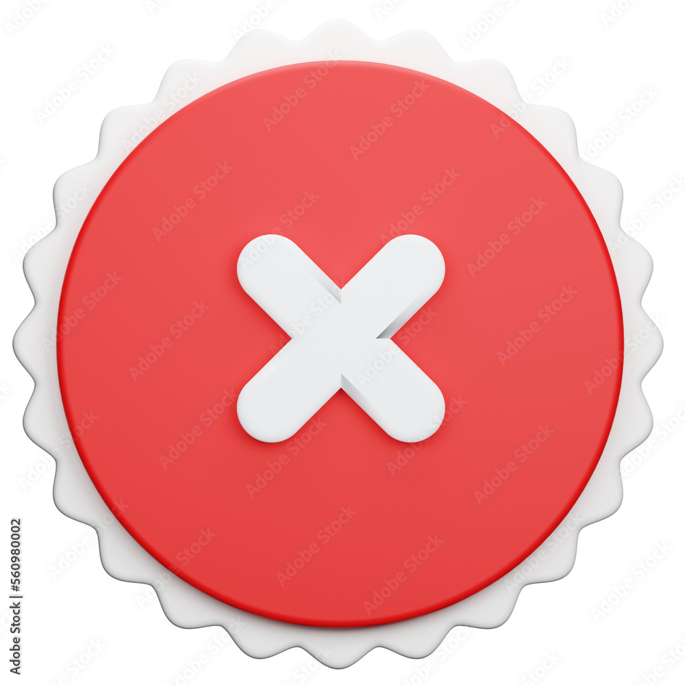 Obraz premium 3D render of reject button