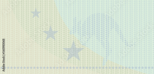 guilloche background with kangaroo and stars