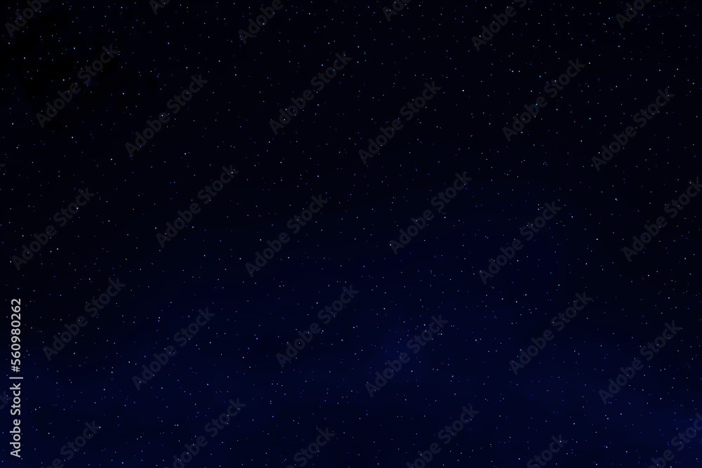 Dark blue galaxy space background.  Starry night sky.  Glowing stars in space.