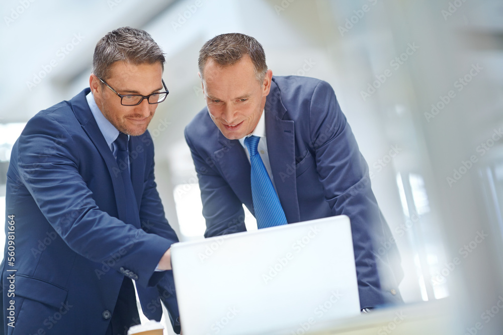 Business people or manager planning on laptop for support, teamwork and strategy of company finance or budget. Corporate businessman and partner review ideas for about us, faq or online information Business people or manager planning on laptop for support, teamwork and strategy of company finance or budget. Corporate businessman and partner review ideas for about us, faq or online information