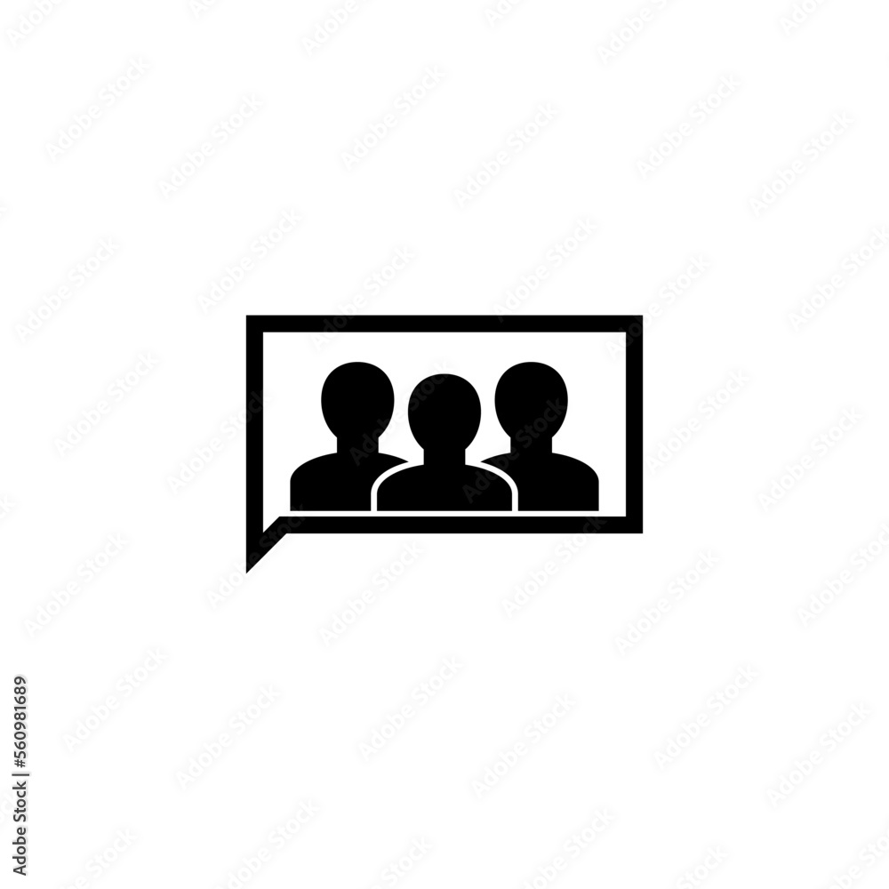 Discussion Group logo isolated on white background Discussion Group logo isolated on white background