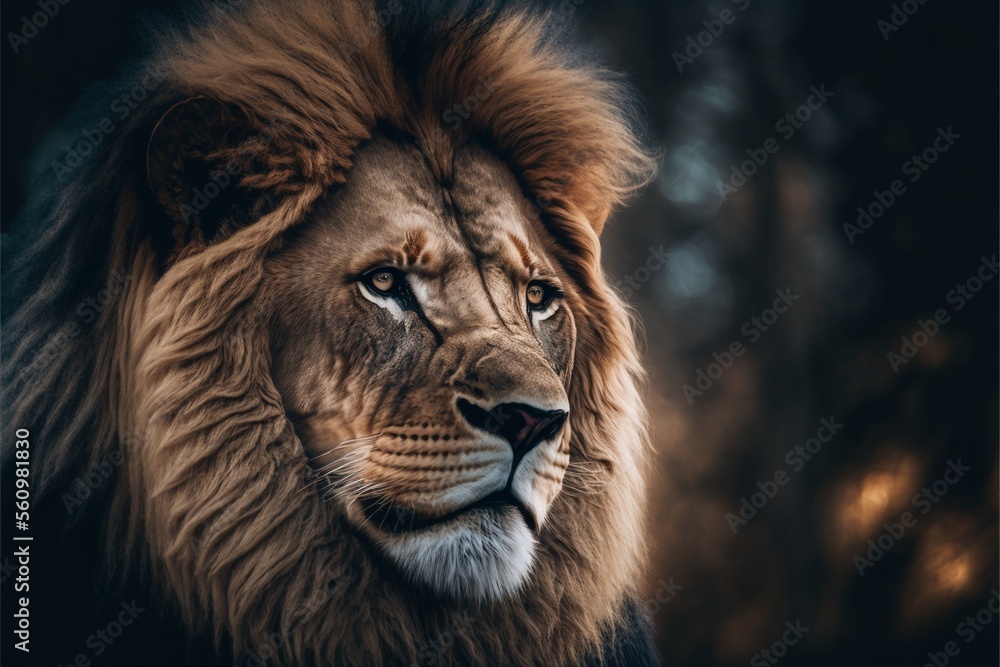 The King of the Jungle - A Close-up Portrait of a Lion