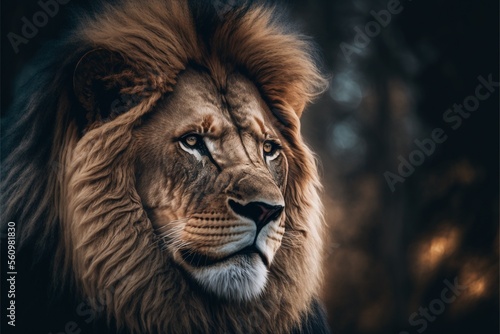 The King of the Jungle - A Close-up Portrait of a Lion