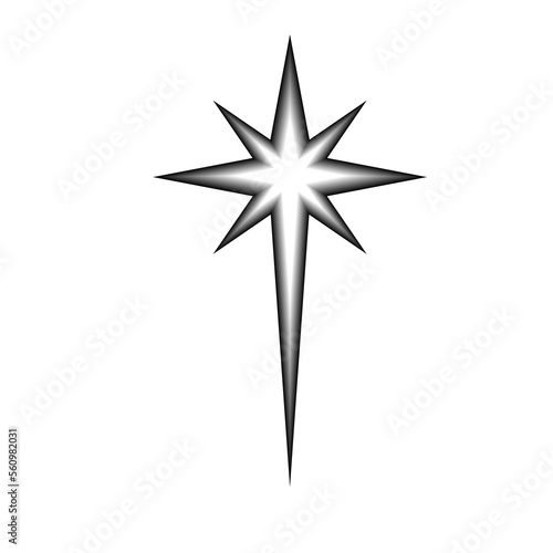 Wallpaper Mural Christmas star or Bethlehem star. Bright star in the shape of cross isolated.   Torontodigital.ca
