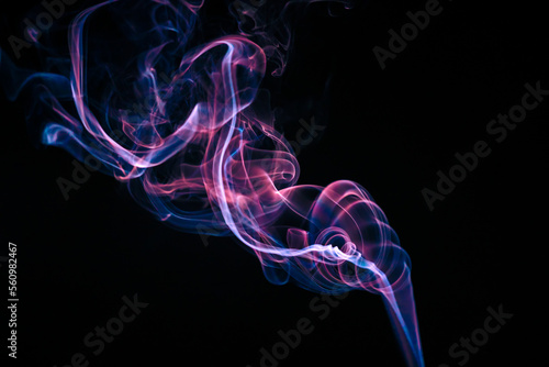 Colored smoke on a black background.