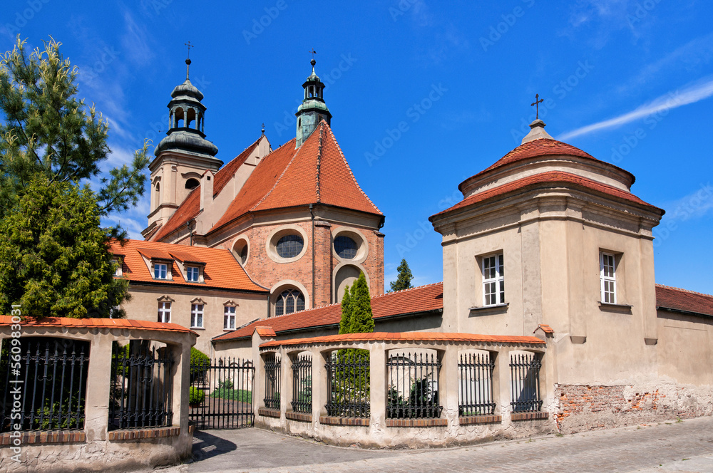 Church of St. Joseph Oblubieniec and the Franciscan monastery. Wschowa, Lubusz Voivodeship, Poland.