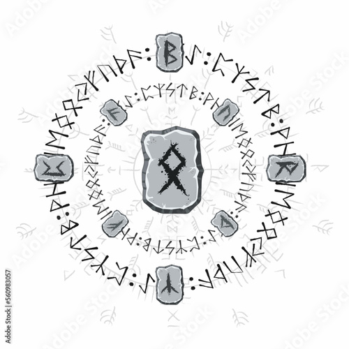 Viking runes circles stone wallpaper