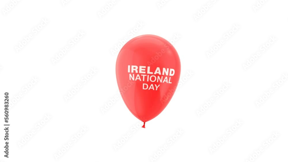 Ireland National Day Celebration. Loop Animation. Alpha Matte Channel and Green Background. Ireland National Day Celebration. Loop Animation. Alpha Matte Channel and Green Background.