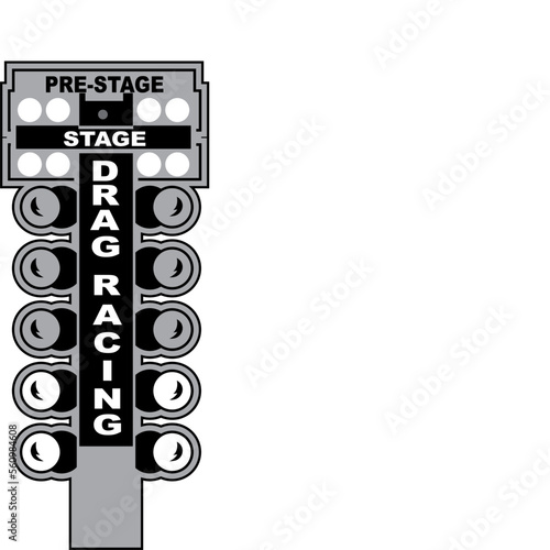 Illustration vector graphic of TRAFFIC LIGHT DRAG RACING SYSTEM great for t-shirt design, sticker design, striping