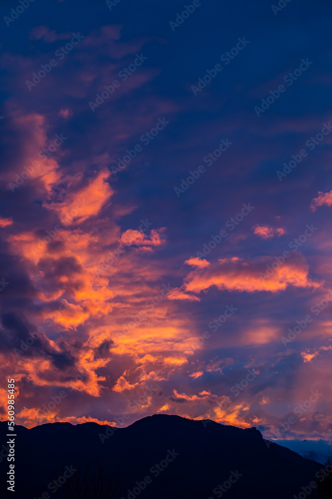 Sunrise in mountains, Bohinj valley, Slovenia Sunrise in mountains, Bohinj valley, Slovenia