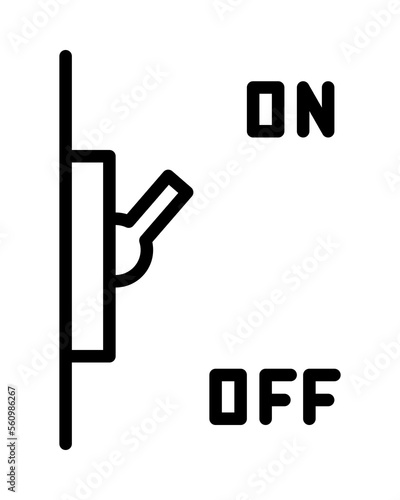 Electrician flat line icon. Outline sign for mobile concept and web design, store.
