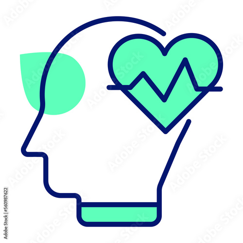 An icon of mental health in modern style, editable vector