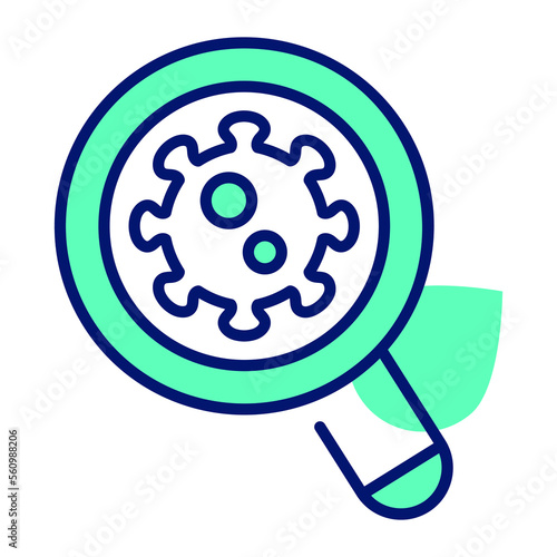 Viral coronavirus inside the magnifier, infectious disease