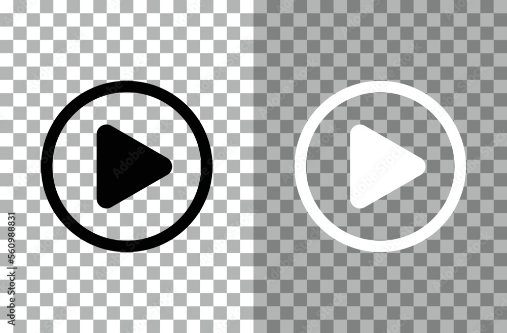 eps10 vector illustration of a Play button icons or logo on transparent ...