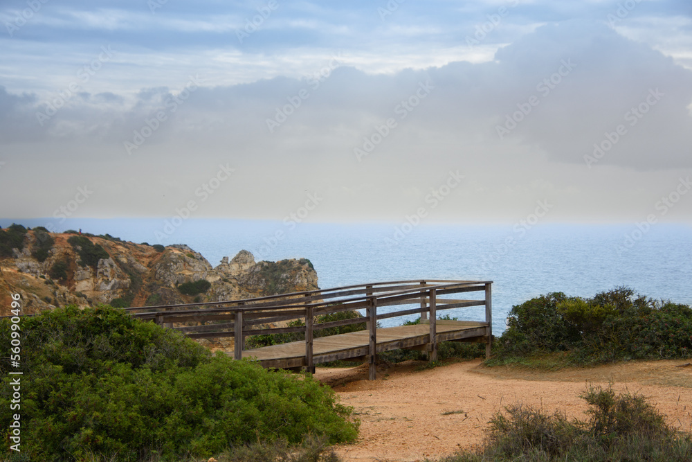 View of the Ponta da Piedade near the city of Lagos in Portugal