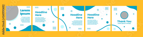 creative carousel or microblog template for social media post. premium banner and feed template for ads or social media posts with blue theme