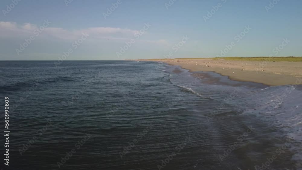 Sunset Aerial View of Ponquogue Beach Long Island New York Sunset Aerial View of Ponquogue Beach Long Island New York