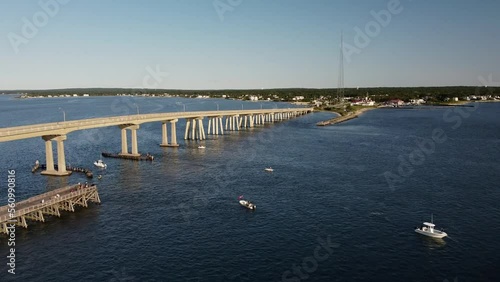 Wallpaper Mural Sunny Day Aerial View of Ponquogue Bridge Long Island New York Torontodigital.ca