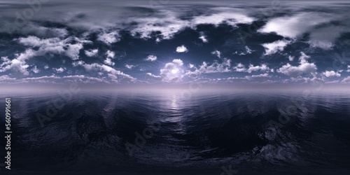 Lunar seascape  HDRI  environment map   Round panorama  spherical panorama  equidistant projection  panorama 360  3d rendering