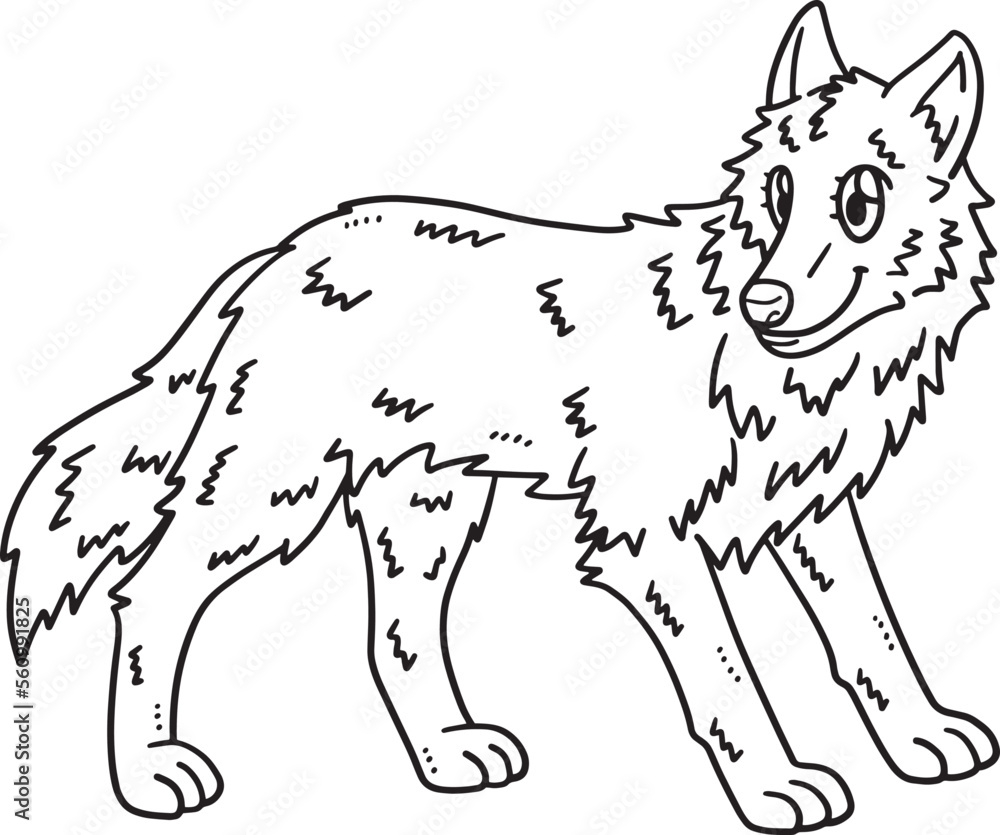 Mother Wolf Isolated Coloring Page for Kids