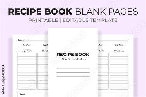 Recipe Book Blank Pages
