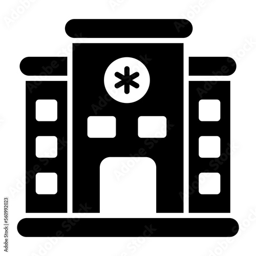 Trendy vector icon of hospital building, medical center