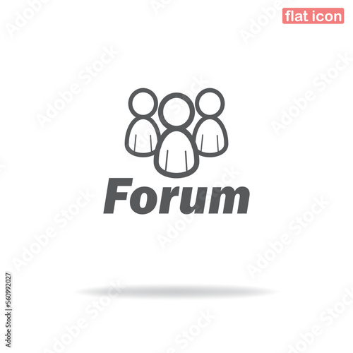 Simple forum icon. Minimalism, vector illustration. Silhouette icon. 