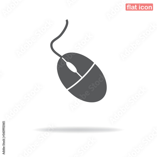 Simple computer mouse icon. Minimalism, vector illustration. Silhouette icon. 