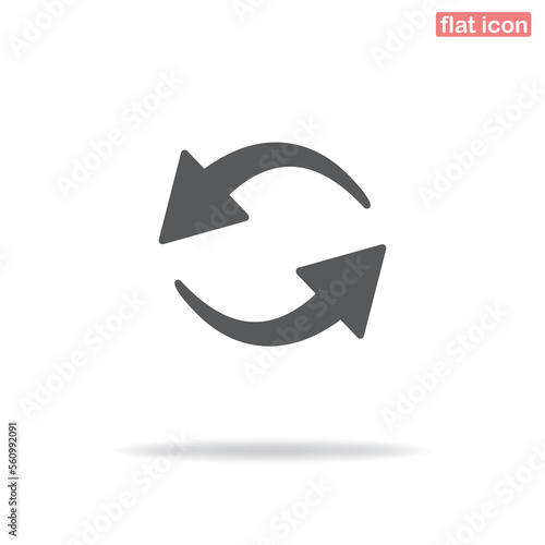 Simple cyclic rotation icon. Minimalism, vector illustration. Silhouette icon. 