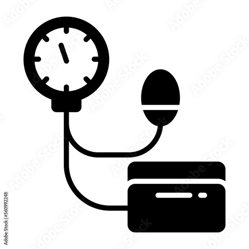 Well design icon of bp apparatus, sphygmomanometer vector photo
