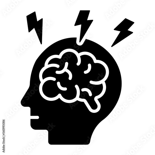 An icon of headache, editable vector style