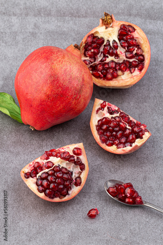 Piece of Fresh ripe pomegranate isolated