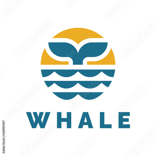 Whale Tail Breaking Surface Logo Design, a dynamic and majestic representation of marine life