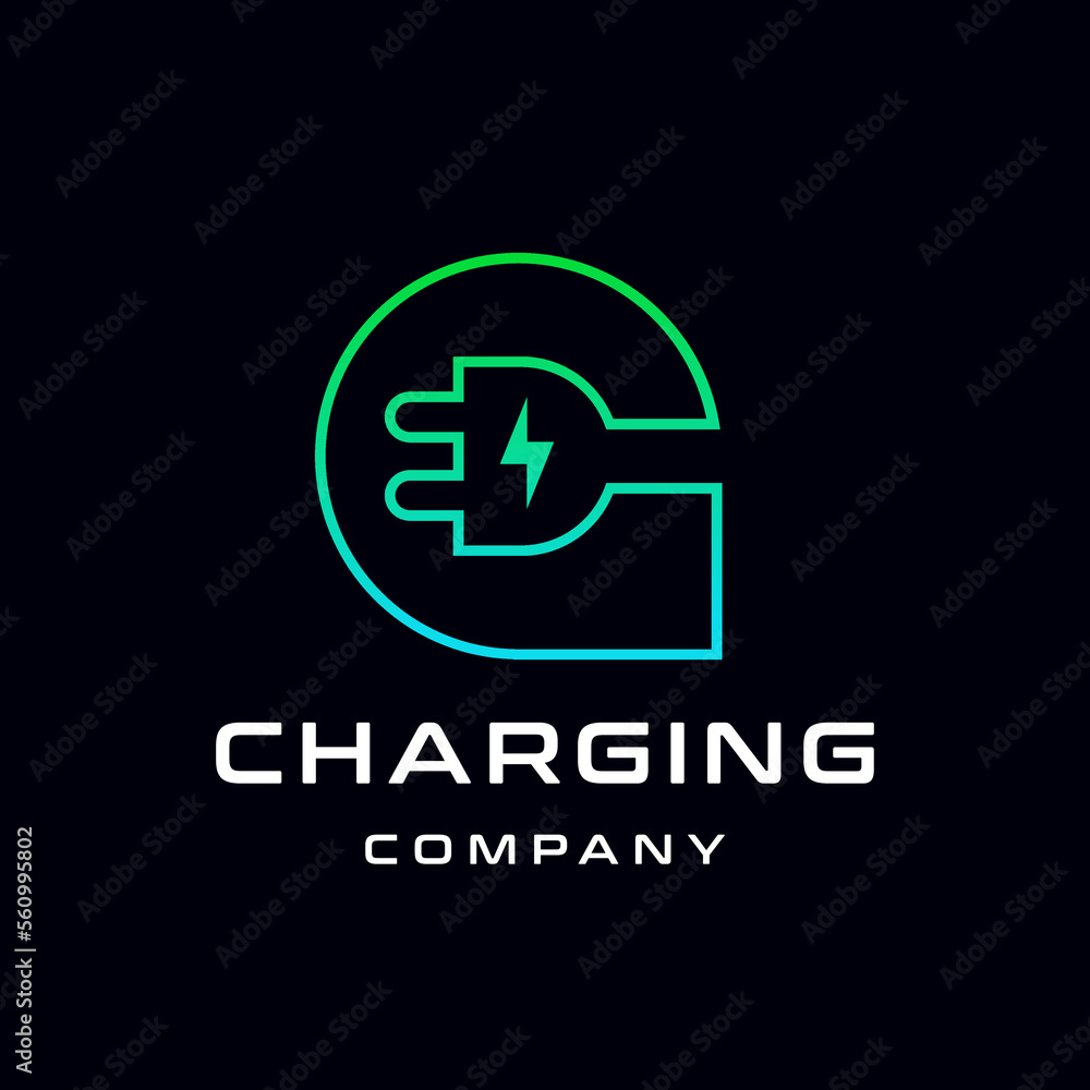 Letter G Electric Plug vector logo template. Font with green and blue gradient graphic. Technology background. This alphabet is suitable for energy, power, cable, wire, electrical, device, connect. Letter G Electric Plug vector logo template. Font with green and blue gradient graphic. Technology background. This alphabet is suitable for energy, power, cable, wire, electrical, device, connect.