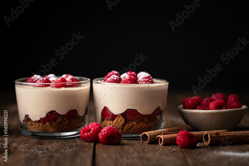 crème tiramisu cheesecake tofu speculoos framboises en verrines