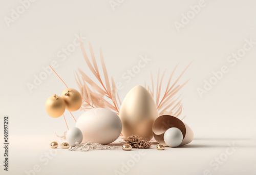 easter egg arrangement decoration, Generative AI photo