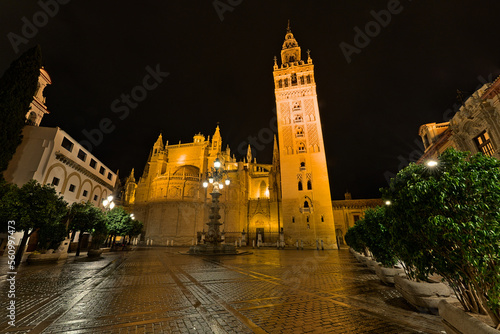 Seville Cathedral with Giralda Bell Tower, a former Moorish mosque