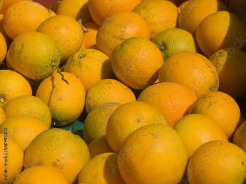 A pile of oranges in Northridge, California. photo