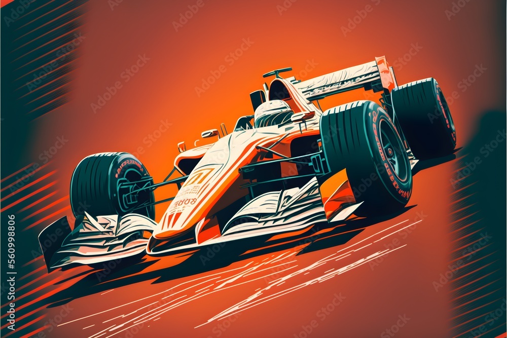 Naklejka premium Formula 1 Modern Car, Generative AI, Illustration 