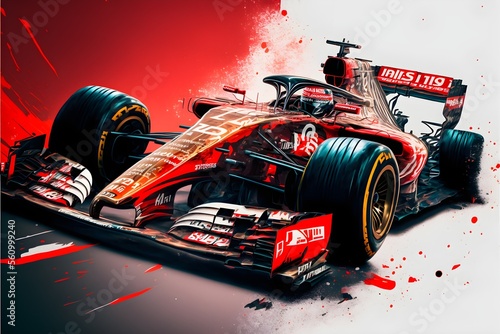 Formula 1 Modern Car, Generative AI, Illustration	